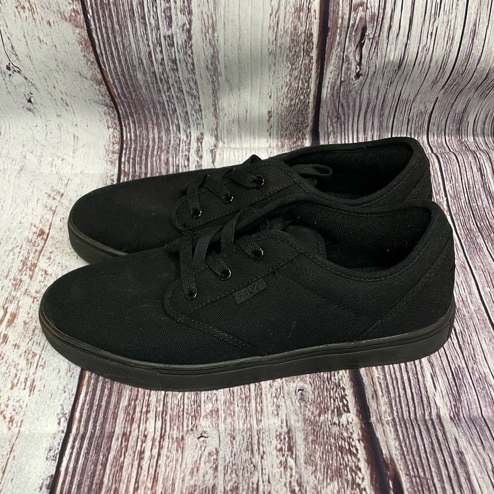 Black Canvas Fila Sneakers Men’s Size 7 - Picture 5 of 12